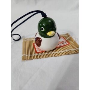 Japanese Ceramic Mallard Duck Ornaments Bell New In Original Box
